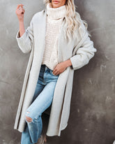 Park City Pocketed Hooded Coatigan - Mushroom